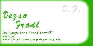 dezso frodl business card